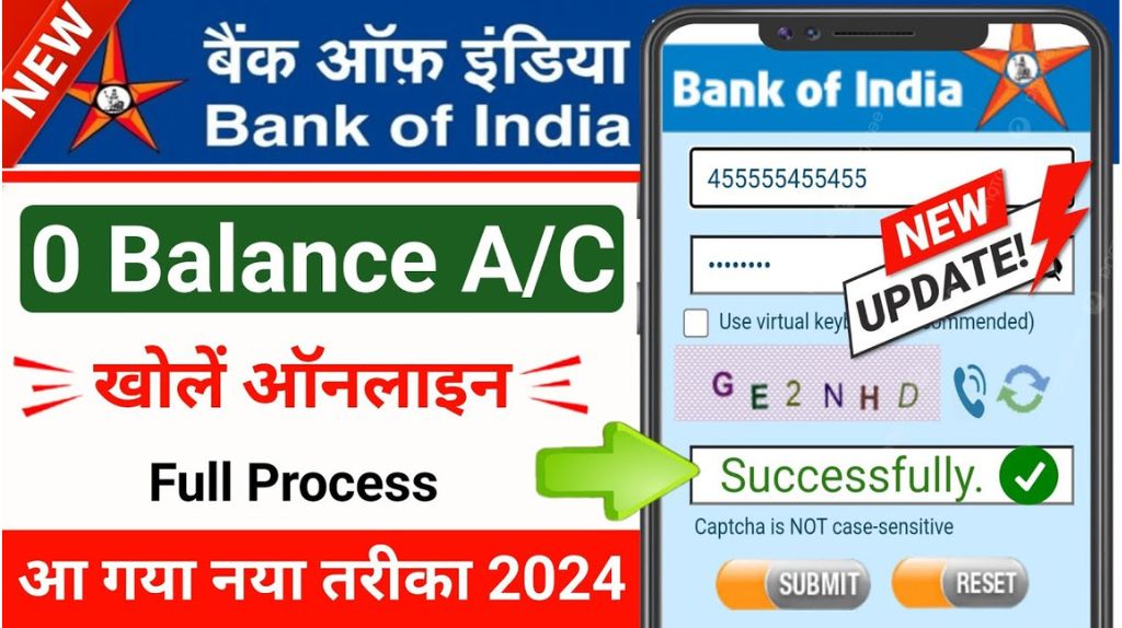 Bank Of India New Account Opening Online